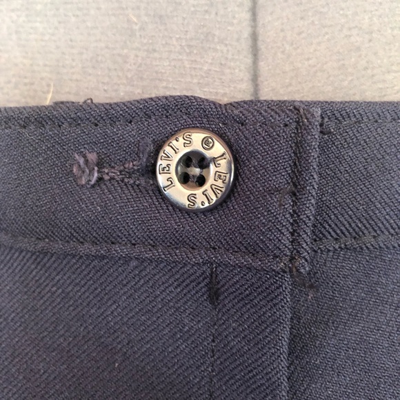 Vintage A-line Knee Length Midi High Waist Skirt Navy Blue Levi Strauss and Co - Picture 2 of 13